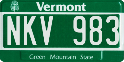 VT license plate NKV983