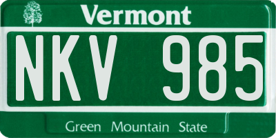 VT license plate NKV985