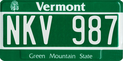 VT license plate NKV987