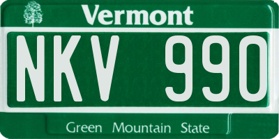 VT license plate NKV990