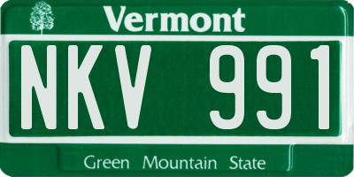VT license plate NKV991