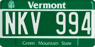 VT license plate NKV994