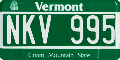 VT license plate NKV995