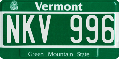 VT license plate NKV996
