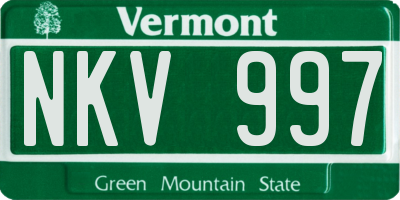 VT license plate NKV997
