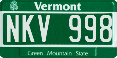 VT license plate NKV998