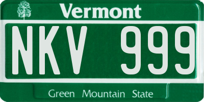 VT license plate NKV999