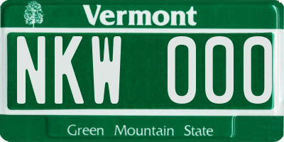 VT license plate NKW000