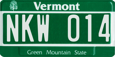 VT license plate NKW014