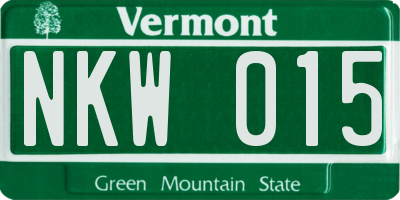 VT license plate NKW015