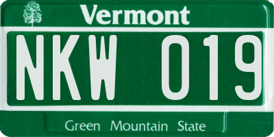 VT license plate NKW019