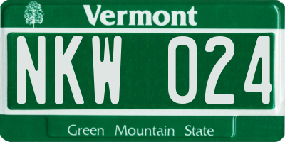 VT license plate NKW024
