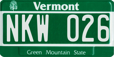 VT license plate NKW026