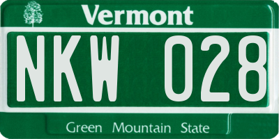 VT license plate NKW028