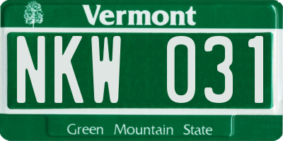 VT license plate NKW031