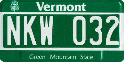 VT license plate NKW032