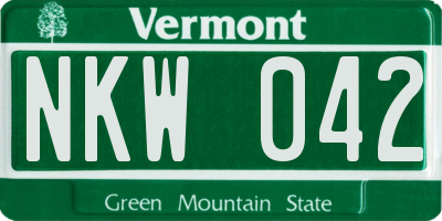 VT license plate NKW042