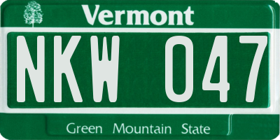 VT license plate NKW047