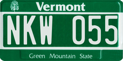 VT license plate NKW055