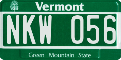 VT license plate NKW056