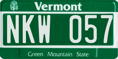 VT license plate NKW057