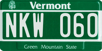 VT license plate NKW060