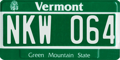 VT license plate NKW064