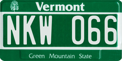 VT license plate NKW066