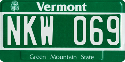 VT license plate NKW069