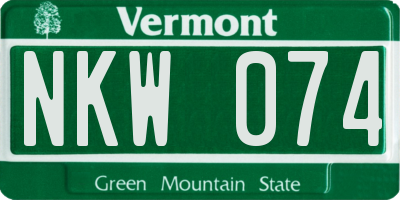 VT license plate NKW074