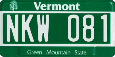 VT license plate NKW081