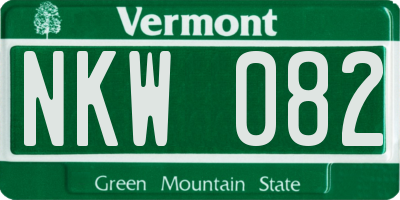 VT license plate NKW082