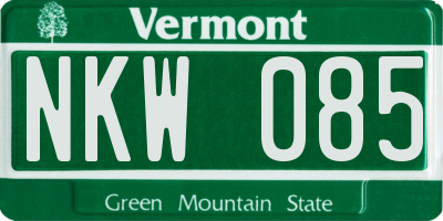 VT license plate NKW085