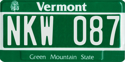 VT license plate NKW087