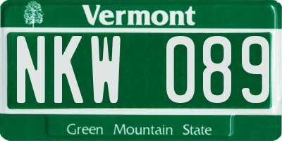 VT license plate NKW089