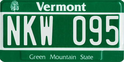 VT license plate NKW095