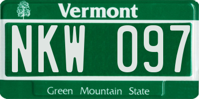 VT license plate NKW097