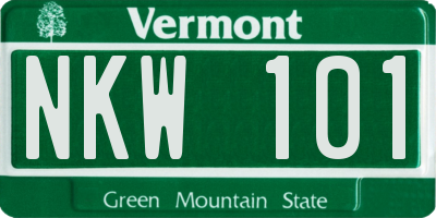 VT license plate NKW101
