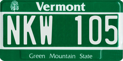 VT license plate NKW105