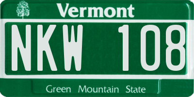 VT license plate NKW108