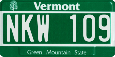 VT license plate NKW109