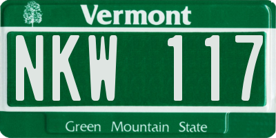 VT license plate NKW117
