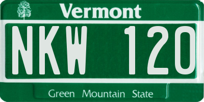 VT license plate NKW120