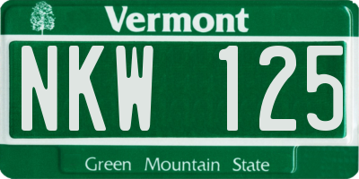 VT license plate NKW125