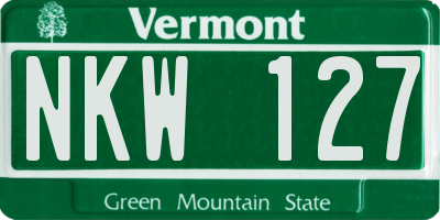 VT license plate NKW127