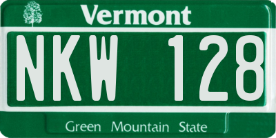 VT license plate NKW128