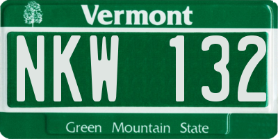 VT license plate NKW132