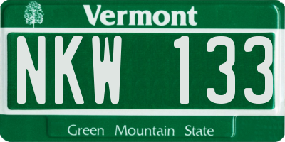 VT license plate NKW133