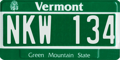 VT license plate NKW134
