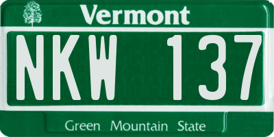 VT license plate NKW137